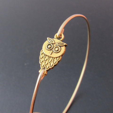 Image of Owl Bangle Bracelet-FrostedWillow