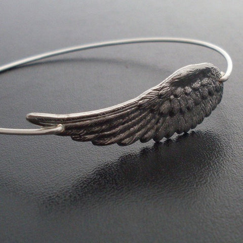 Image of Single Wing bangle Bracelet-FrostedWillow