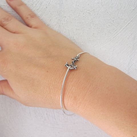 Image of Tiny Sailor Anchor Bracelet-FrostedWillow