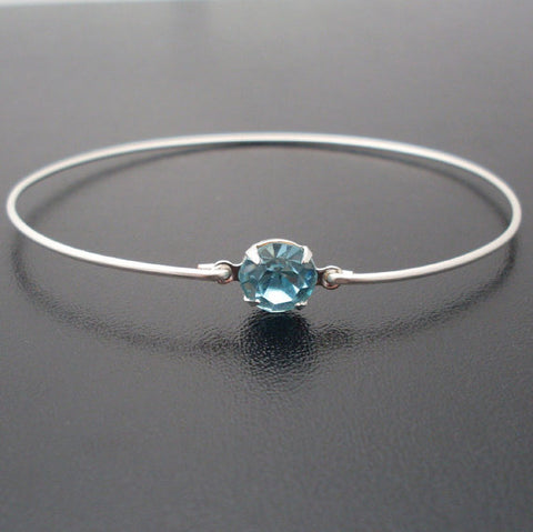 Image of Light Blue Glass Stone Bracelet-FrostedWillow