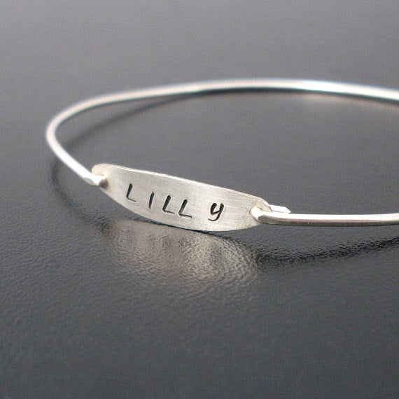 Hand Stamped Custom Name Bracelet-FrostedWillow
