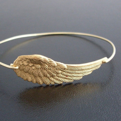 Image of Angel Wing Bangle Bracelet-FrostedWillow