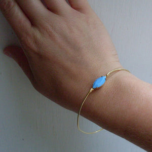 Blue Faceted Glass Stone Bracelet