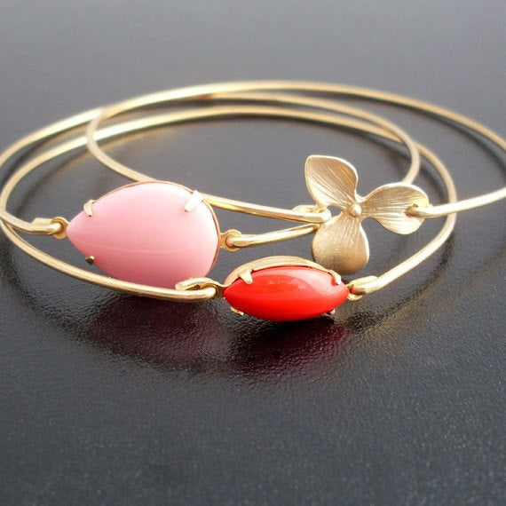 Orchid Bangle Bracelet-FrostedWillow