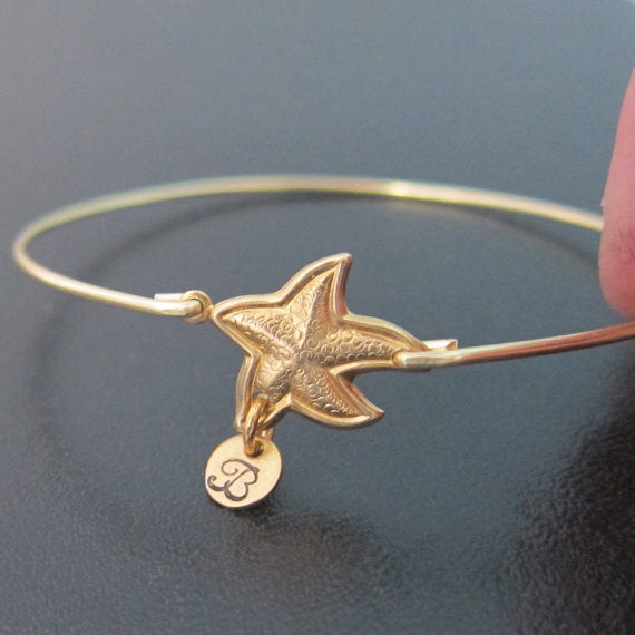 Starfish - Personalized Bracelet with Initial Charm-FrostedWillow
