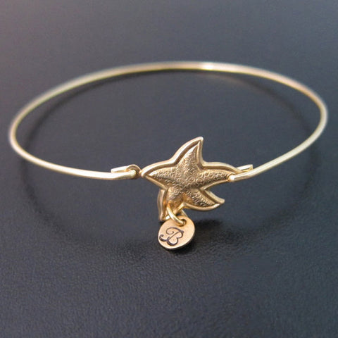 Image of Starfish - Personalized Bracelet with Initial Charm-FrostedWillow
