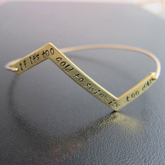 Personalized Quote Chevron Bracelet-FrostedWillow