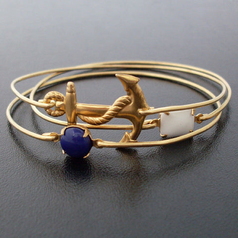 Image of Nautical Anchor Bracelet Set-FrostedWillow