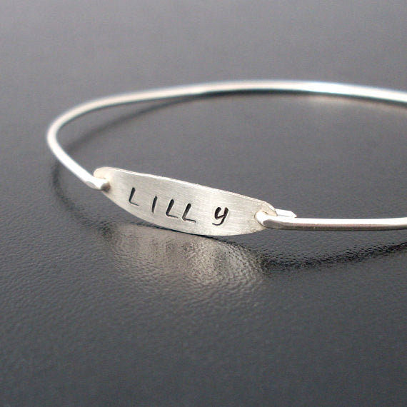 ANGE - delicate custom engraved name bracelet - by Judith & Jules