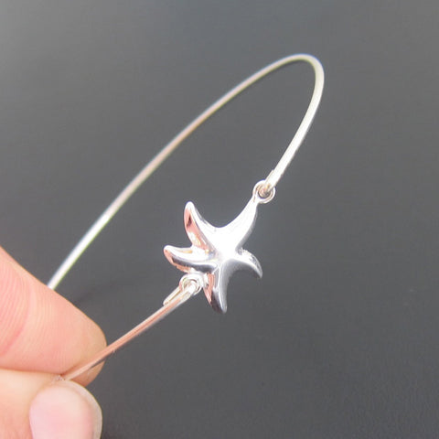 Image of Sterling Silver Starfish Bracelet-FrostedWillow
