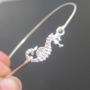 Sterling Silver Seahorse Bracelet-FrostedWillow