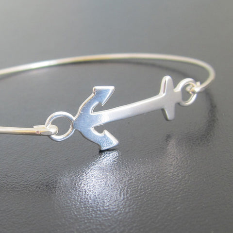Sterling Silver Anchor Bracelet-FrostedWillow