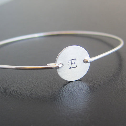 Image of Personalized Initial Bangle Bracelet-FrostedWillow