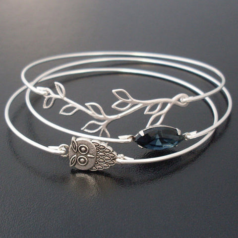 Image of Midnight Owl Bracelet Set-FrostedWillow