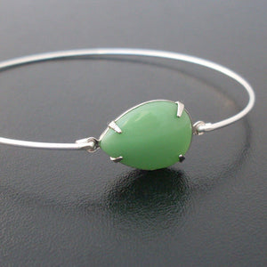 Apple Green Smooth Glass Stone Bracelet-FrostedWillow