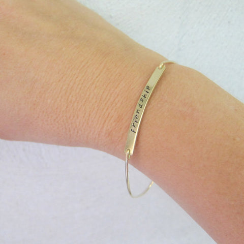 Image of I Love You More Bangle Bracelet-FrostedWillow