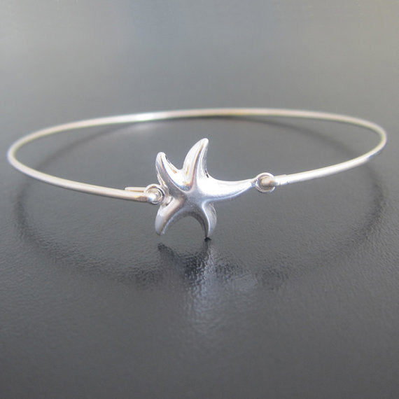 Sterling Silver Starfish Bracelet-FrostedWillow