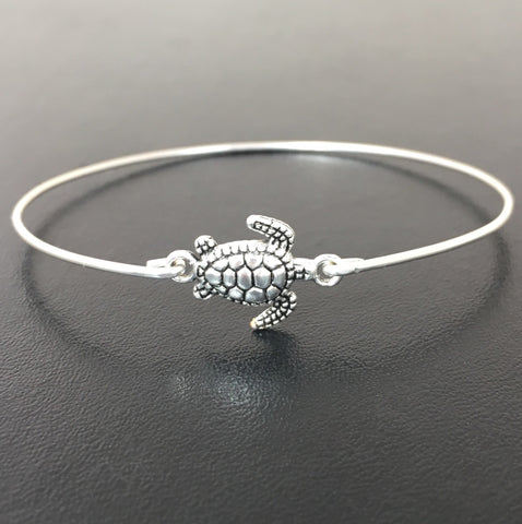 Image of Sea Turtle Bangle Bracelet-FrostedWillow