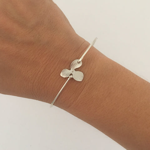 Image of Orchid Bangle Bracelet-FrostedWillow