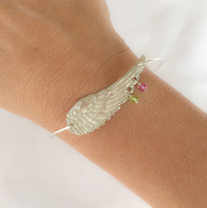 Personalized Wing Bracelet with Birthstones