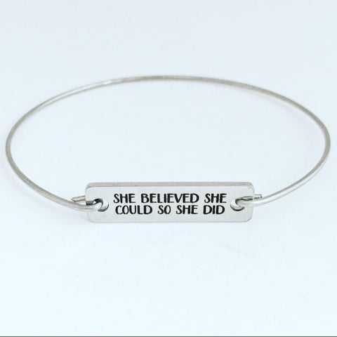 Image of She believed she could so she did Bracelet-FrostedWillow