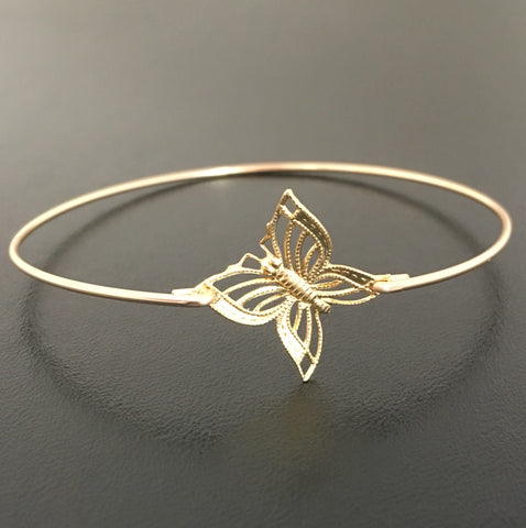 Image of Lace Butterfly Bangle Bracelet-FrostedWillow