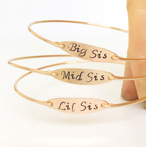 Image of Big Sis, Mid Sis, Lil Sis Bracelet Set of 3-FrostedWillow