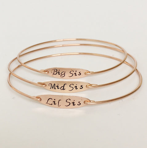 Image of Big Sis, Mid Sis, Lil Sis Bracelet Set of 3-FrostedWillow