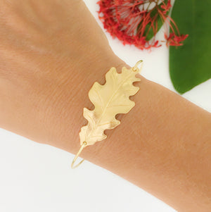 Oak Leaf Bangle Bracelet