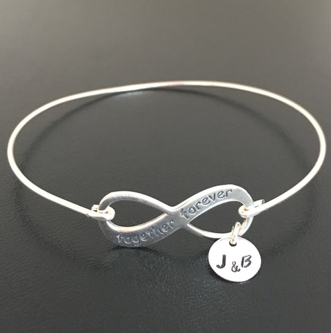 Image of Together Forever Infinity Bangle Bracelet-FrostedWillow