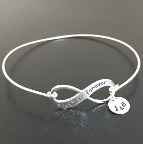 Image of Together Forever Infinity Bangle Bracelet-FrostedWillow