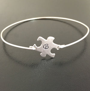 Puzzle Custom Initial Bracelet-FrostedWillow