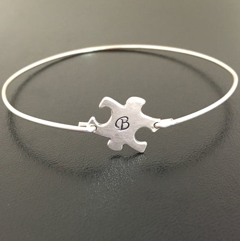 Image of Puzzle Custom Initial Bracelet-FrostedWillow