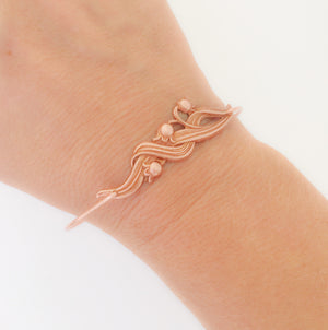 Flower Lily of the Valley Bangle Bracelet
