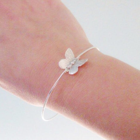 Image of Butterfly Bangle Bracelet-FrostedWillow