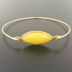 Yellow Stone Bangle Bracelet-FrostedWillow