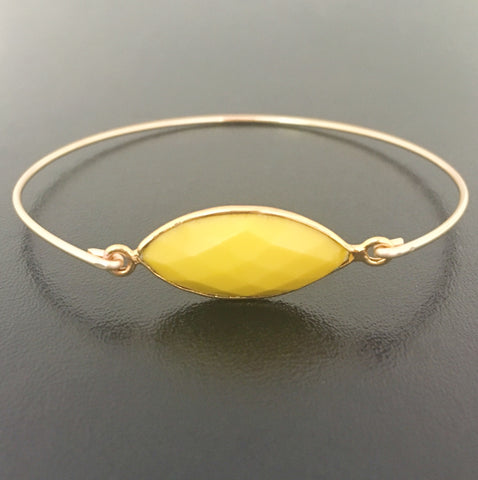 Image of Yellow Stone Bangle Bracelet-FrostedWillow