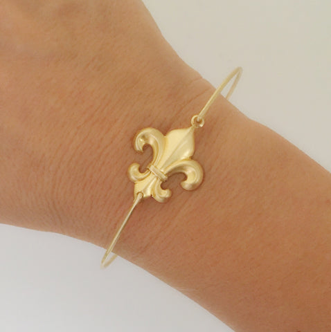 Image of Fleur de Lis Bangle Bracelets-FrostedWillow