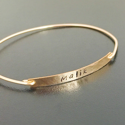 Image of Hand Stamped Name Bracelet-FrostedWillow