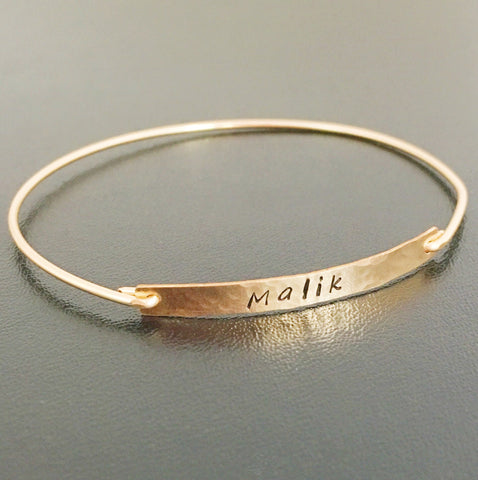 Image of Hammered Name Bracelet-FrostedWillow